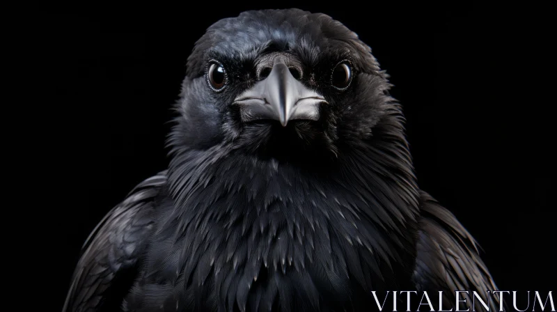Intense Raven Close-Up AI Image