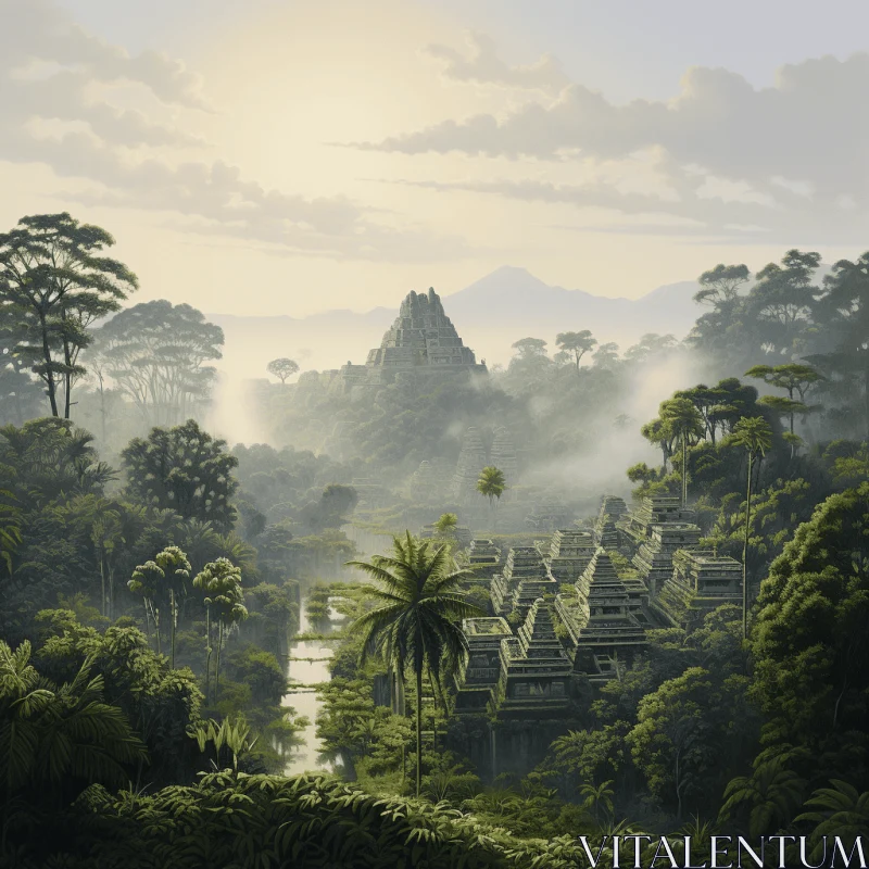 Enchanting Jungle and Trees: A Glimpse into Ancient Art AI Image