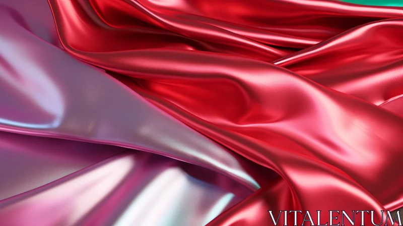 Luxurious Red and Pink Silk Fabric with Pleats AI Image