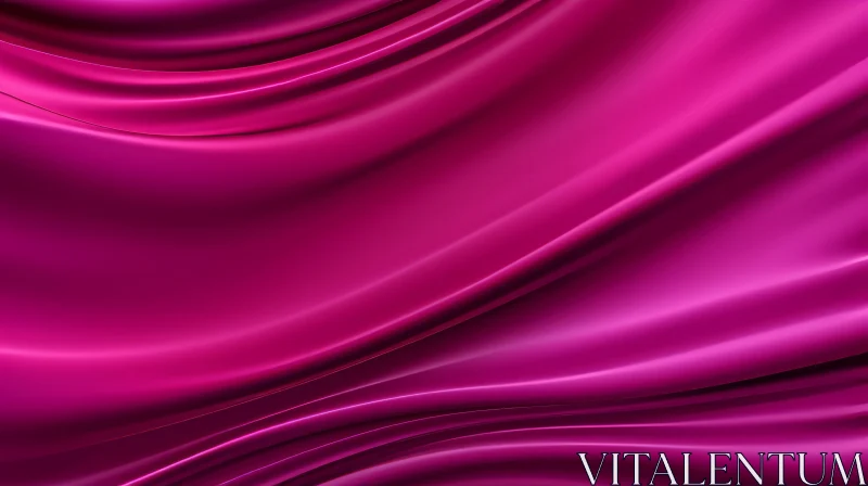Pink Silk Cloth 3D Rendering - Wave Pattern and Light Highlights AI Image