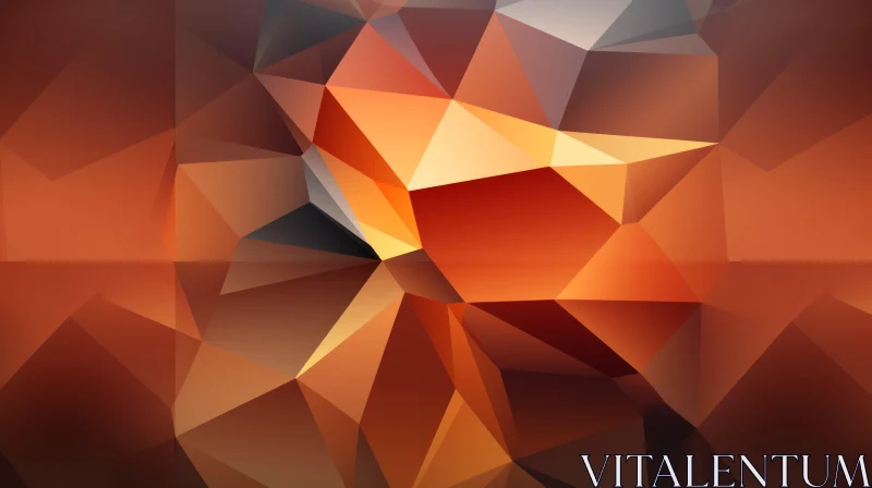 Burnt Orange Polygonal Background | Abstract Low Poly Illustration AI Image