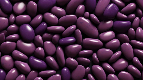 Close-up of Smooth Purple Pebbles on a Black Background