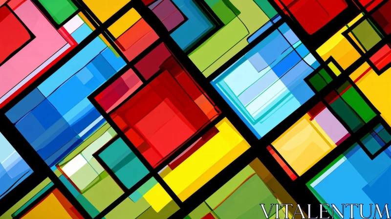 Colorful Abstract Squares Background AI Image