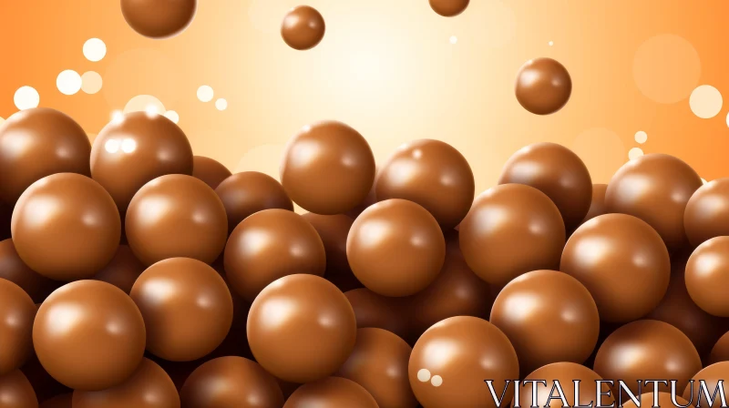 Delicious Chocolate Balls - 3D Rendering AI Image