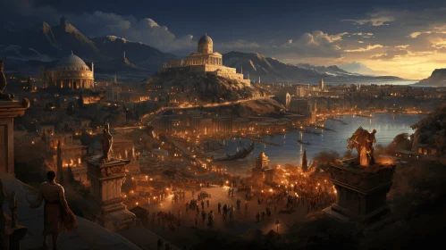 Glimpses of an Ancient City at Dusk | Neoclassical Enlightenment Era Art