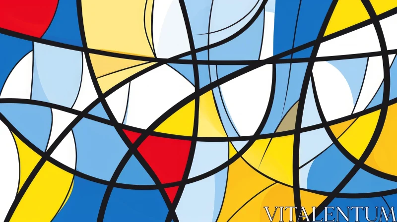 Colorful Geometric Abstract Painting | Joyful Artwork AI Image