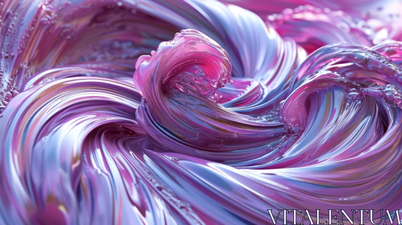 Swirling Pink and Purple Liquid Abstract Art AI Image
