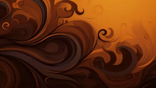 Brown Swirls and Flourishes Pattern Background