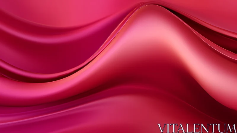 Pink Silk Cloth Wave Pattern 3D Rendering AI Image