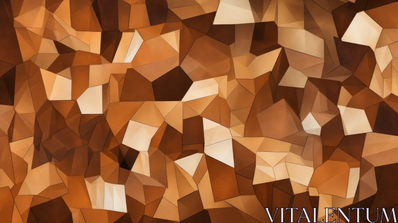 Brown Polygonal 3D Abstract Background AI Image