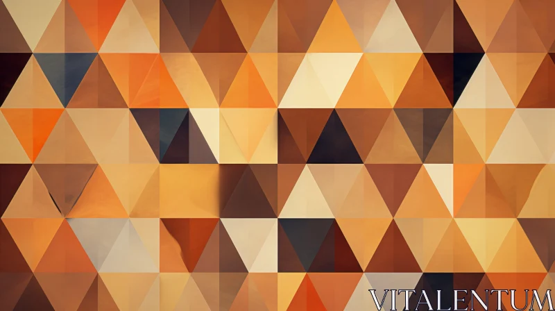 AI ART Warm Geometric Triangle Pattern in Browns, Oranges & Yellows