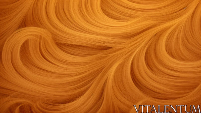 Elegant 3D Hair Render with Warm Golden Waves AI Image