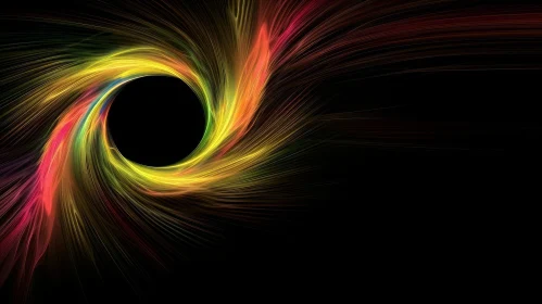 Radiant Multicolored Spiral on Black Background