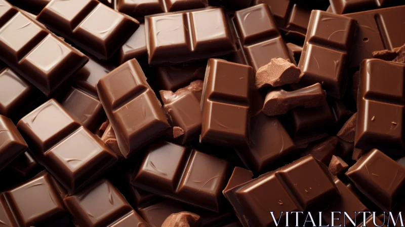 Close-Up Stacked Milk Chocolate Bars | Vibrant Texture AI Image