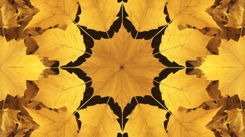 Symmetrical Autumn Leaves Pattern - Nature's Beauty Captured