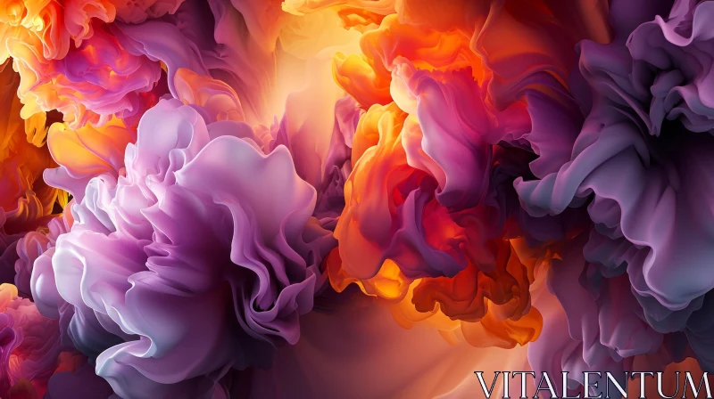 Colorful Abstract Painting with Fluid Movement and Energy AI Image