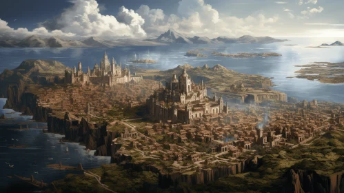 Enchanting Fantasy City: A Fusion of Medieval and Renaissance Architecture