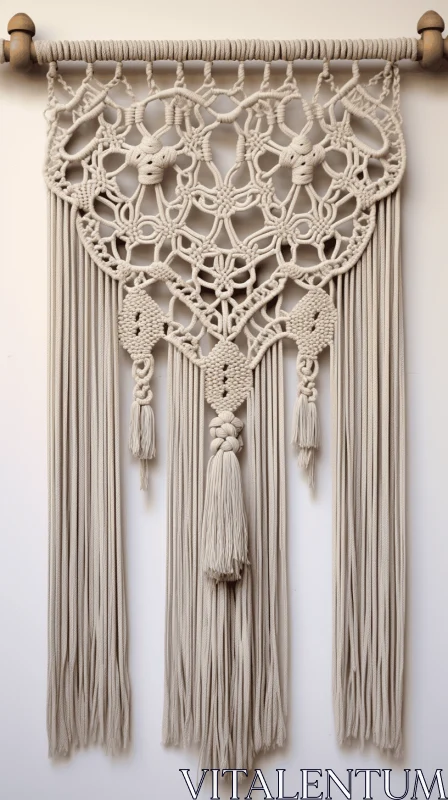 Exquisite Macrame Hanging with Intricate Designs and Delicate Fringes AI Image