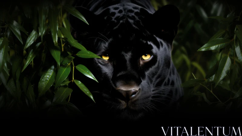 Powerful Black Panther in Jungle - Wildlife Photography AI Image