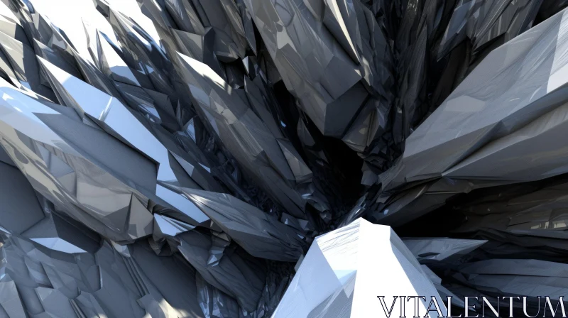 Enigmatic Crystal Cave - 3D Rendering AI Image