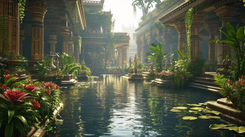 Majestic Ancient City in Lush Jungle - Artistic Rendering
