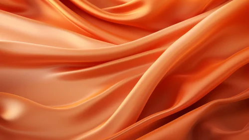 Soft Orange Silk Fabric - Close-up Texture with Depth