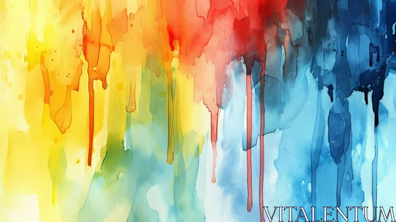 Colorful Abstract Watercolor Painting AI Image