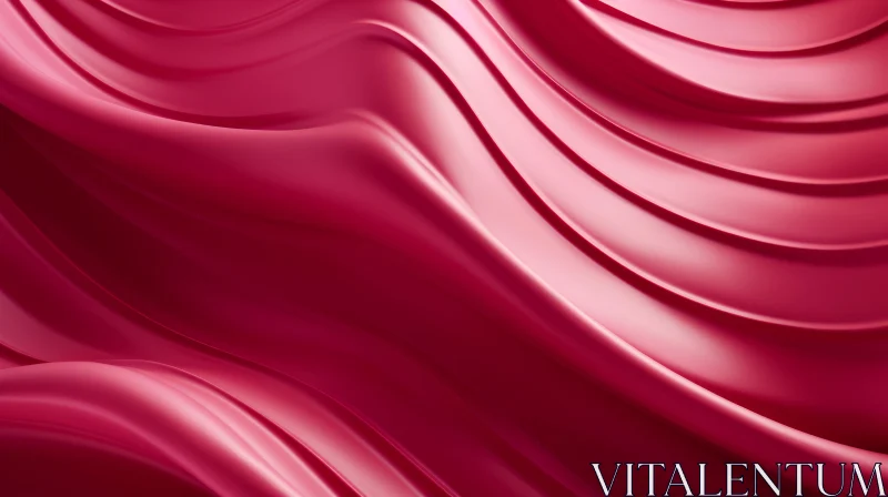 Pink Silk Fabric in 3D Waves | Reflections & Texture AI Image