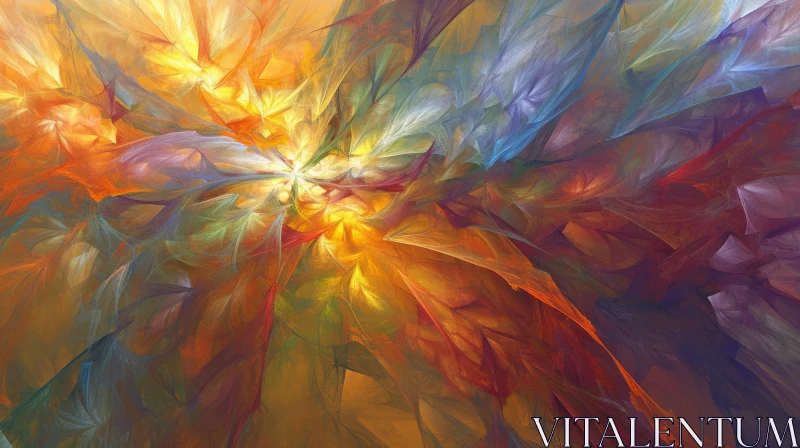 Radiant Fractal Artwork with Color Harmony AI Image