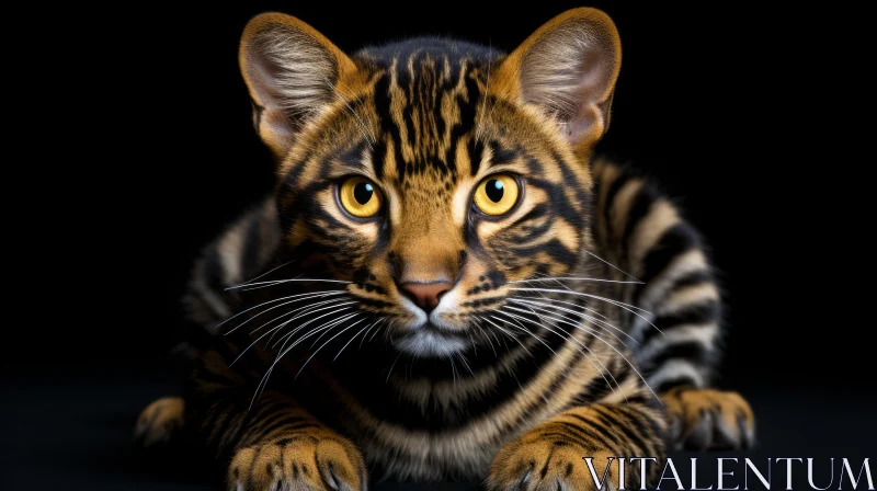 Stunning Bengal Cat Portrait with Green Eyes AI Image