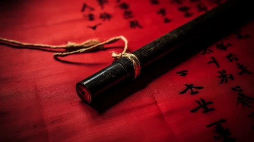 Traditional Chinese Calligraphy Brush Close-Up