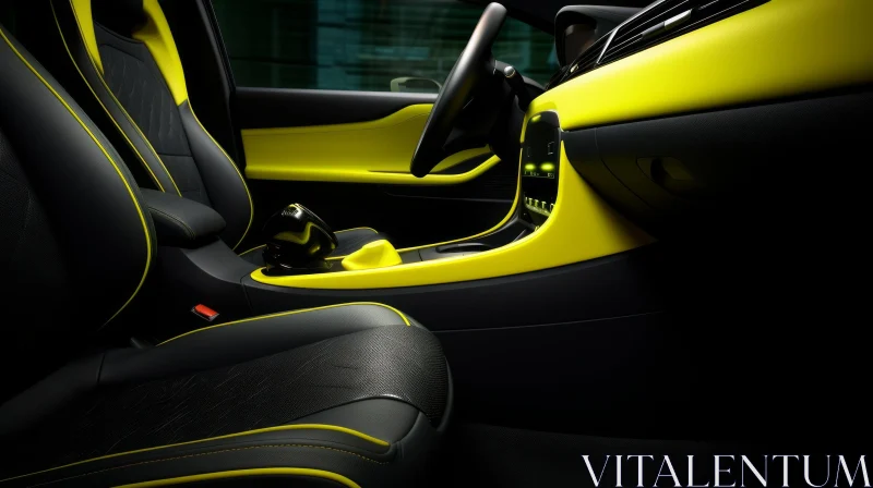 Luxurious Black and Yellow Car Interior Design AI Image