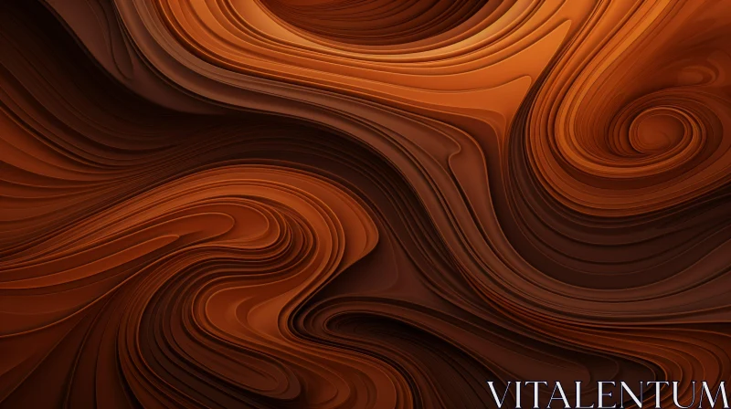 Soothing Brown and Orange Abstract Wavy Pattern Background AI Image