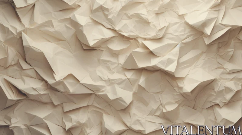 Crumpled White Paper Texture - Close-up Abstract Art AI Image