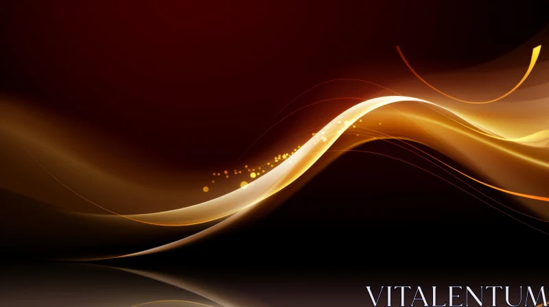 Glowing Golden Wave Abstract Background AI Image