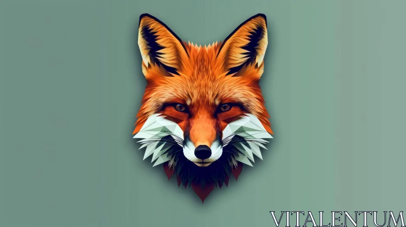 Red Fox Digital Painting - Realistic Mystery Portrait AI Image