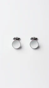 Sophisticated Silver Cufflinks with Oval Mother-of-Pearl Inserts