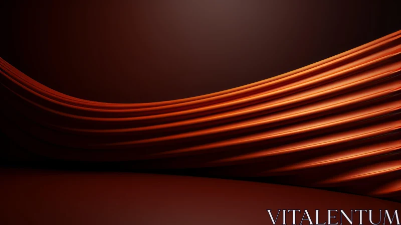 Abstract 3D Rendering with Flowing Orange Cloth AI Image