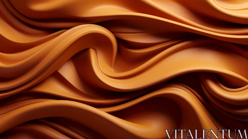 Caramel Waves - 3D Rendered Abstract Art AI Image