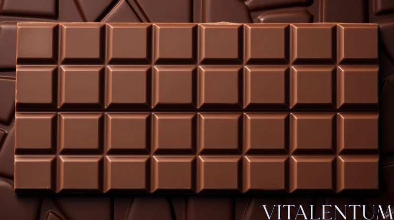 Dark Brown Chocolate Bar Close-Up AI Image