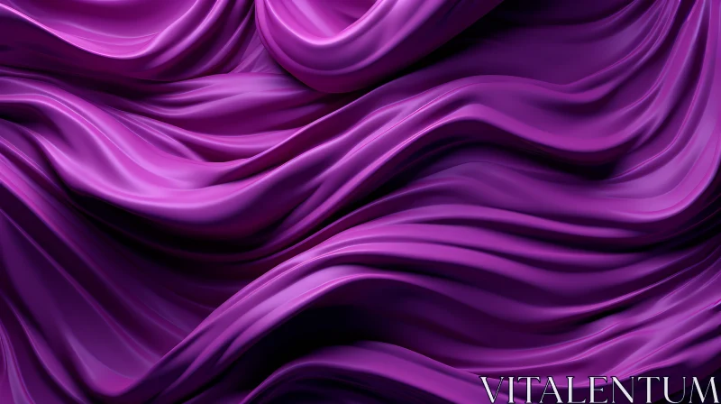 Exquisite Purple Silk Fabric 3D Render AI Image