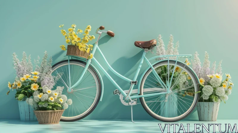 Vintage Bicycle with Yellow Flowers - Spring Dream AI Image