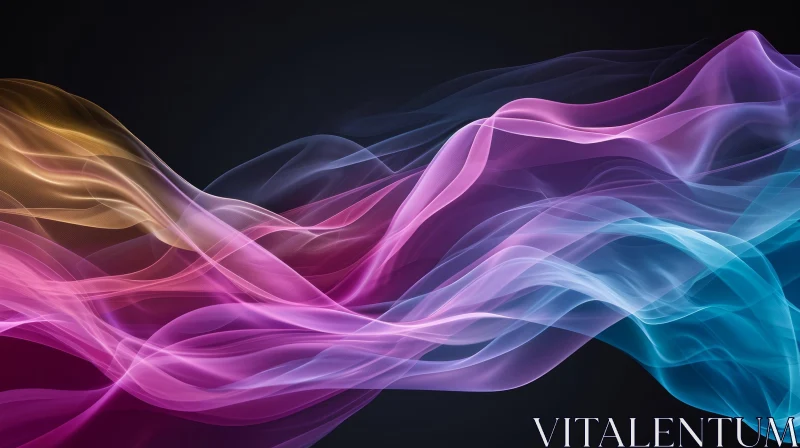 Ethereal Colorful Wave Abstract Background AI Image