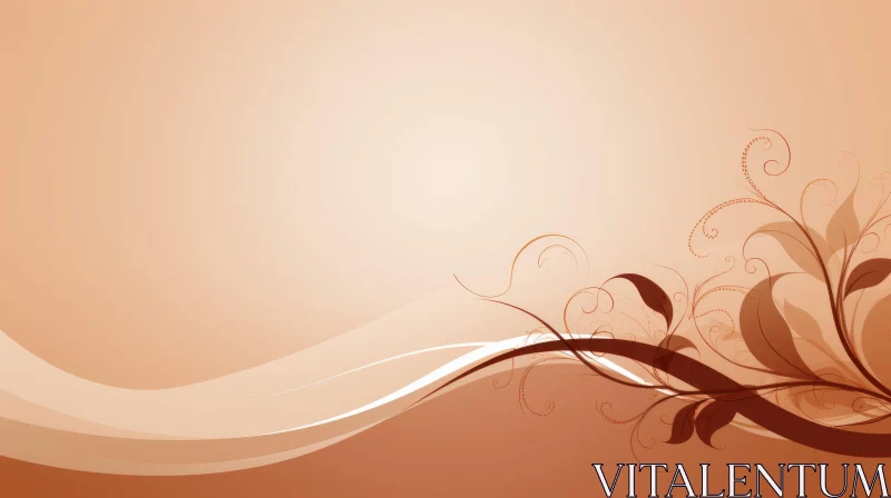 Brown Floral Vector Design - Background Illustration AI Image