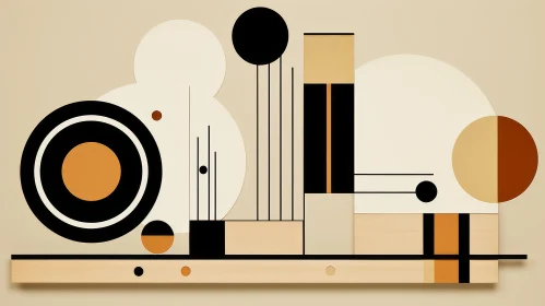 Geometric Abstraction: Serene Earth-Toned Shapes
