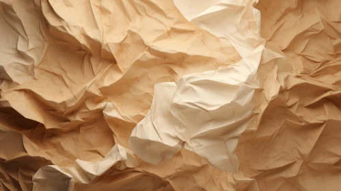 Intriguing Crumpled Brown Paper Close-up | Unique Textures and Shadows