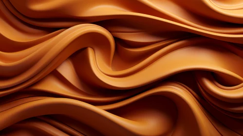 Caramel Waves - 3D Rendered Abstract Art