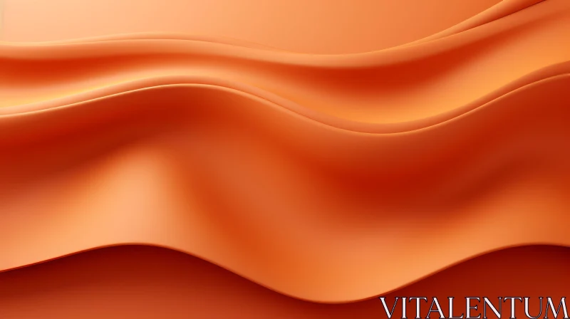 AI ART Orange Cloth Waves 3D Render - Abstract Art