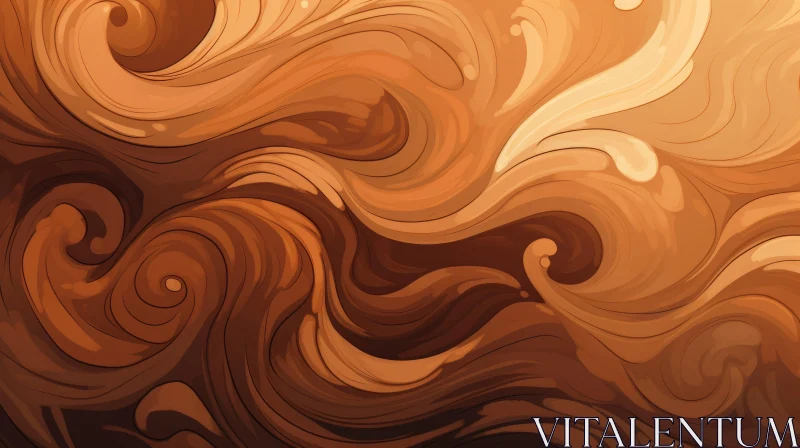 Unique Abstract Coffee Painting | Warm Color Palette AI Image