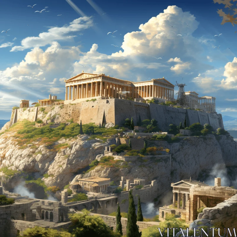 Majestic Greek Temples: A Hyper-Realistic Journey to the Ancient World AI Image